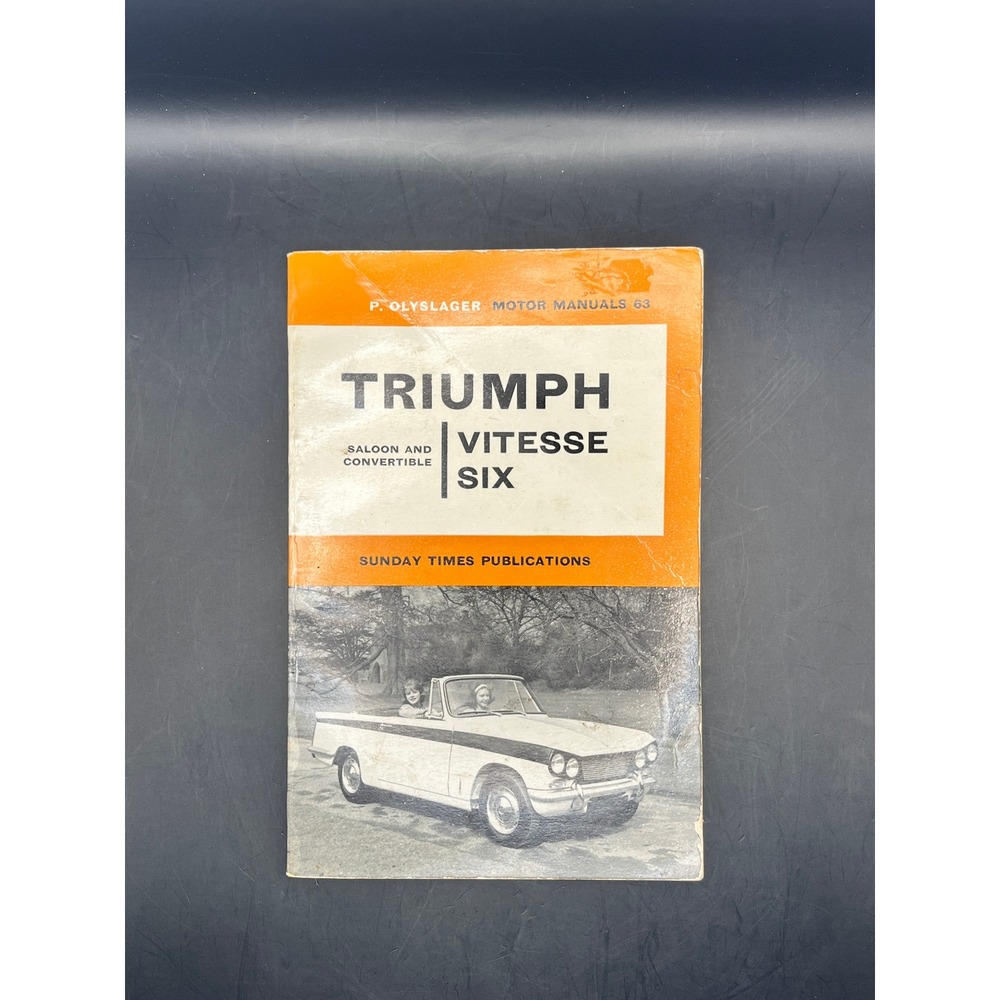 Triumph Vitesse Six Saloon Convertible Handbook 1965 Motor Manual
